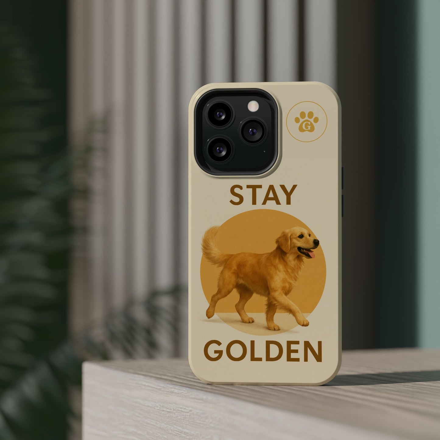 Golden Retriever Magnetic Phone Case - Stay Golden Design for Dog Lovers
